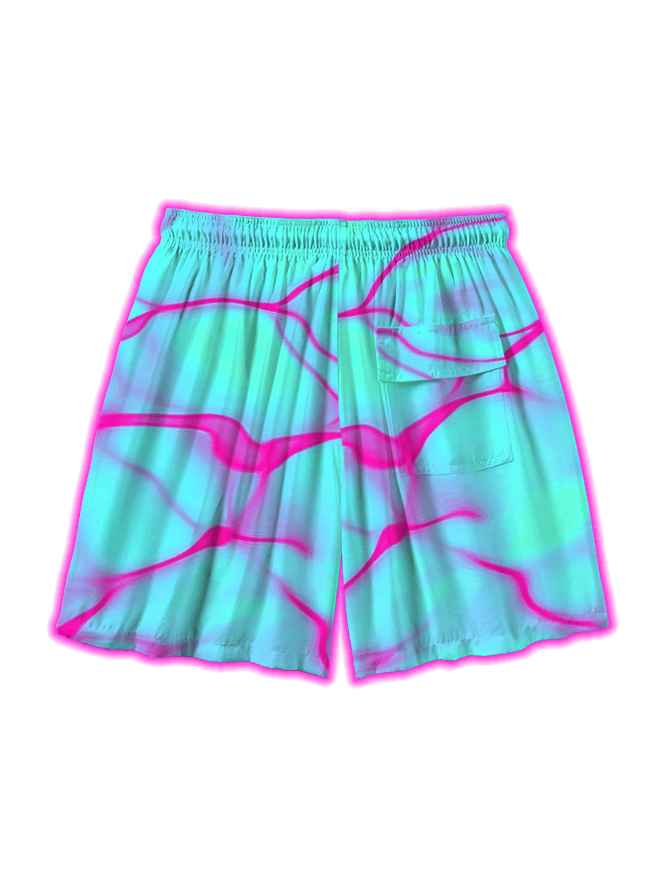 Neon Wave All Over Print Shorts