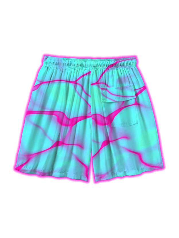 Neon Wave All Over Print Shorts