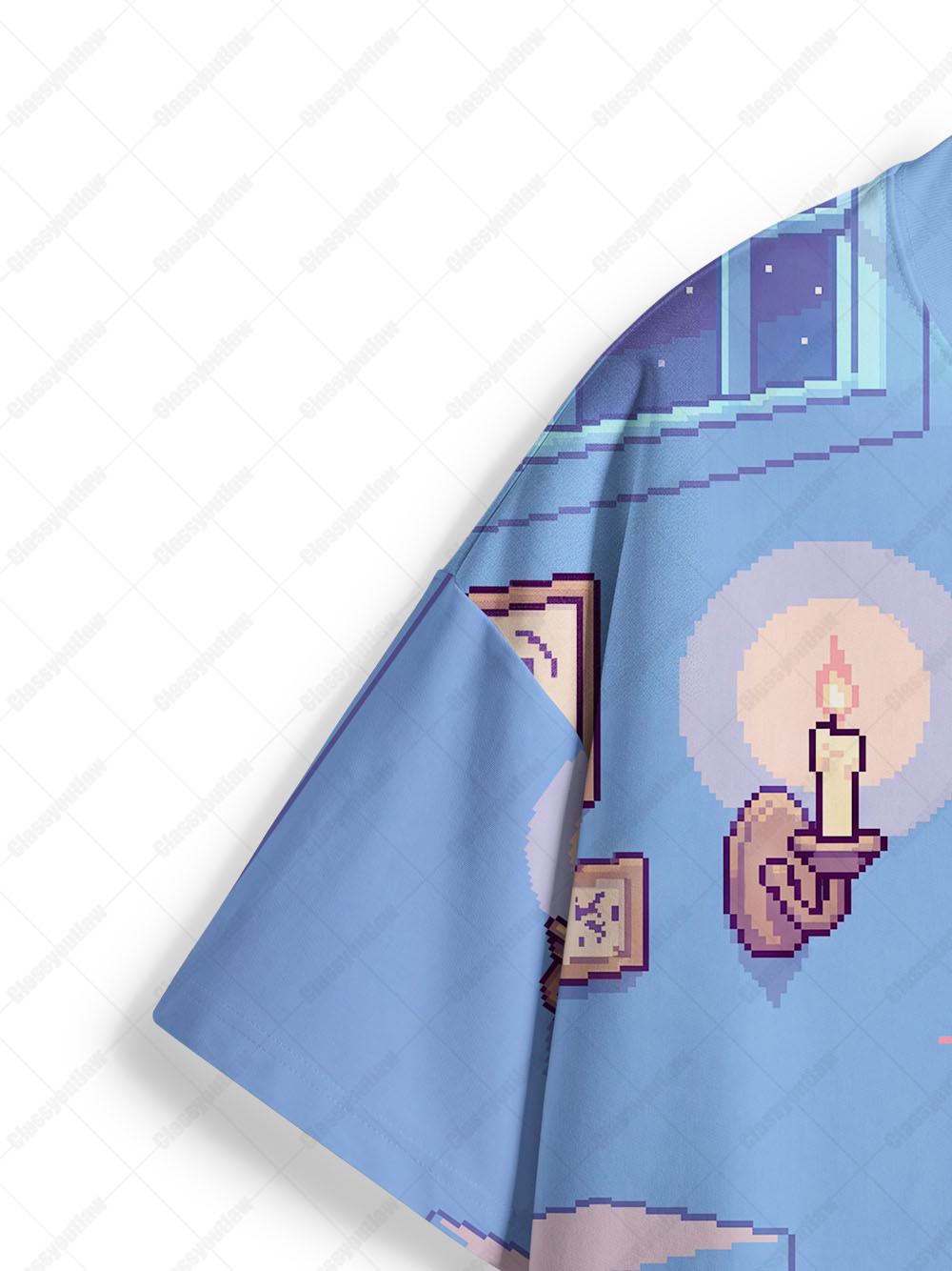 COZY SKELETON CAT LOVER ECO OVERSIZED GRAPHIC TEES