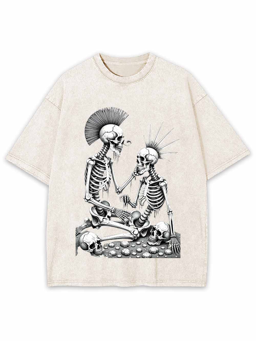 Skeleton Couple Washed Tshirt