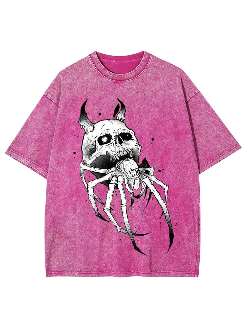 Skull-Spider Hybrid Washed Tshirt