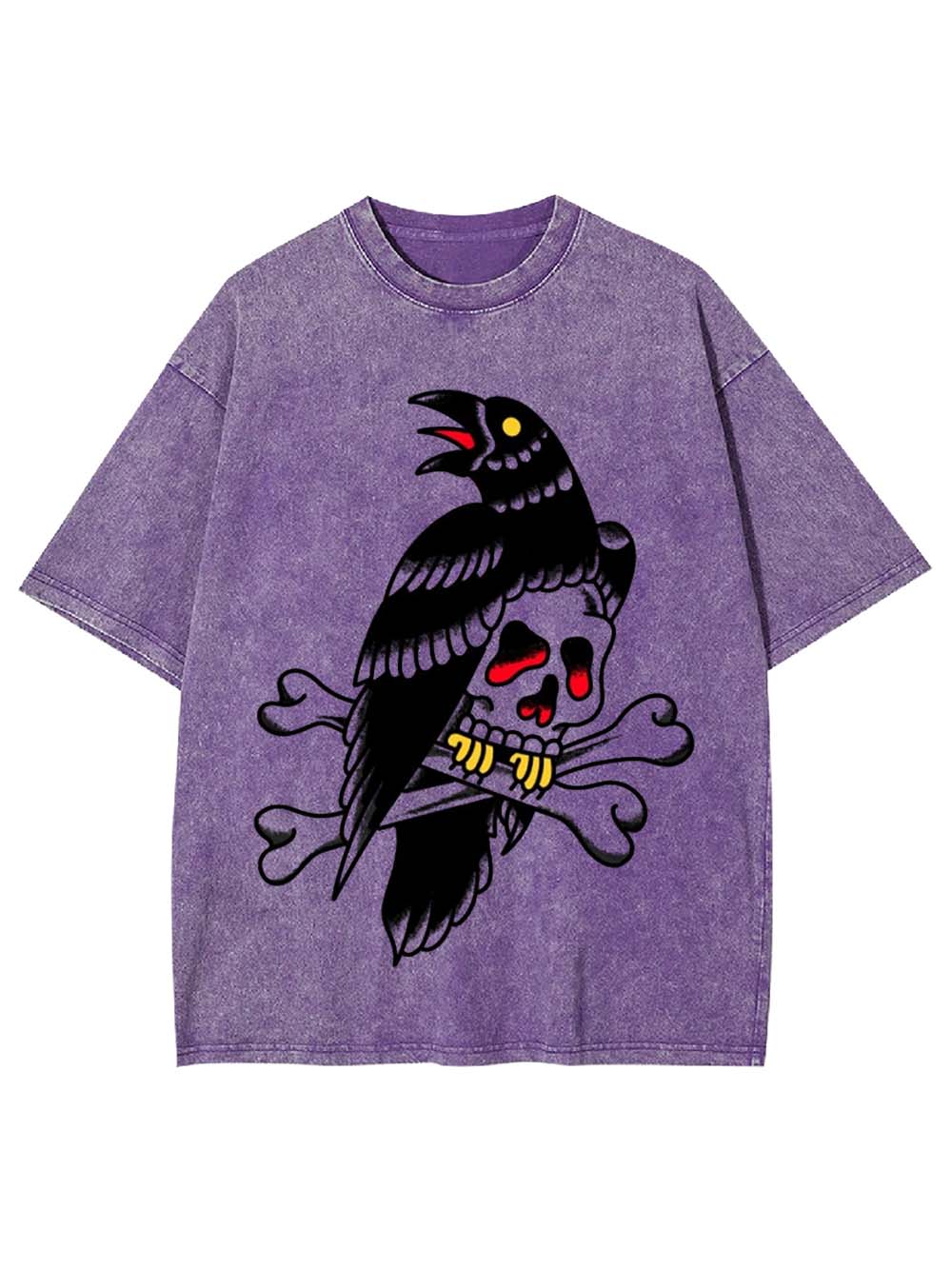 Skull Crossbones Graphic Washed Tshirt