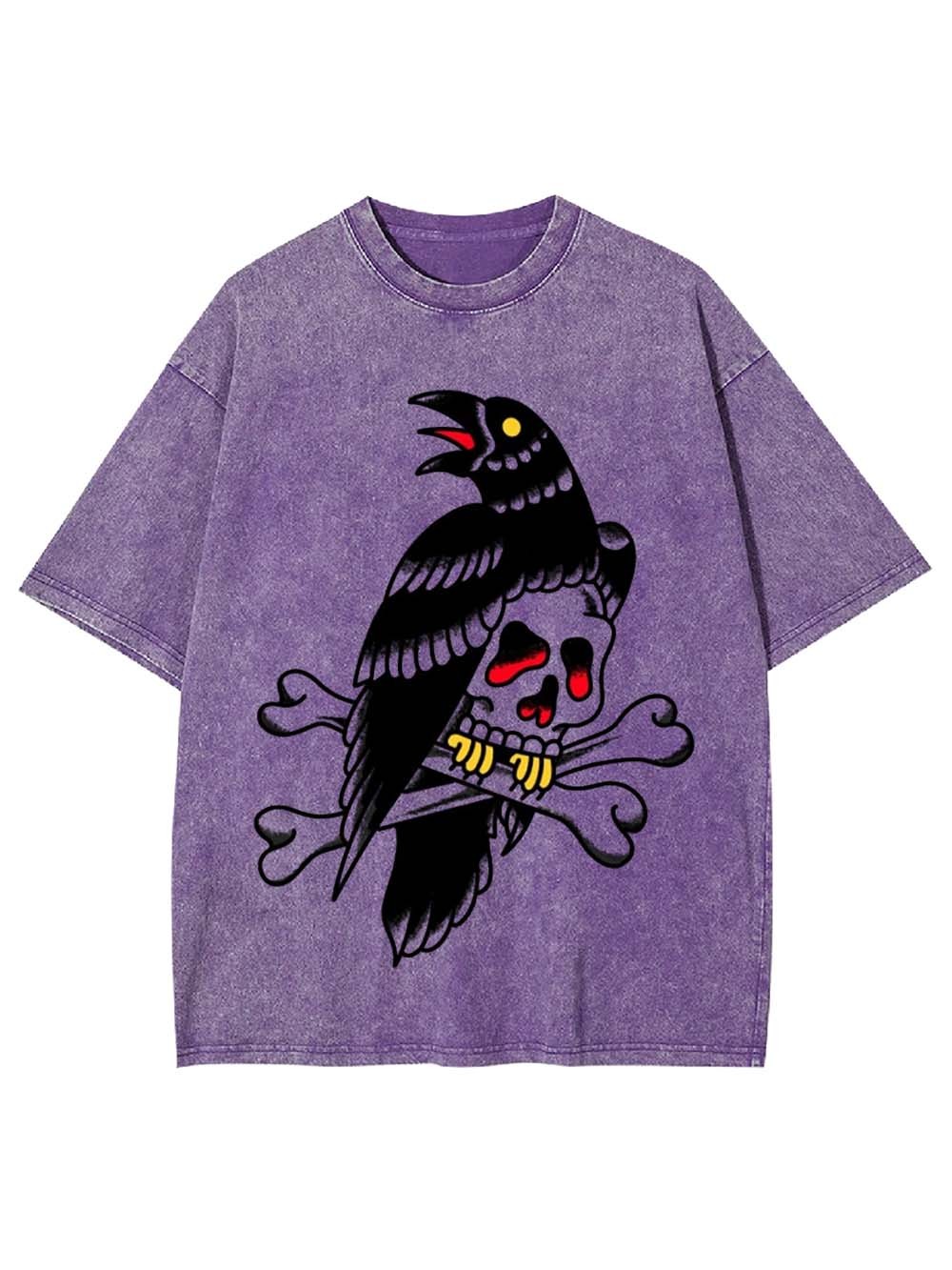 Skull Crossbones Graphic Washed Tshirt