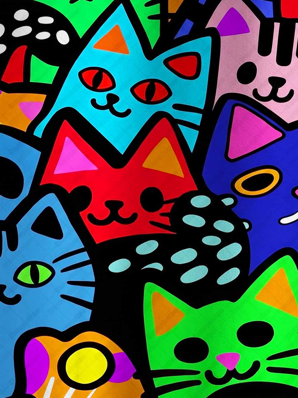 NEON GRAFFITI CATS ECO OVERSIZED GRAPHIC TEES