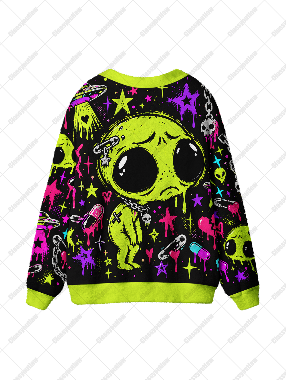EMO CRYPTID ALIEN UGLY CARDIGAN SWEATERS