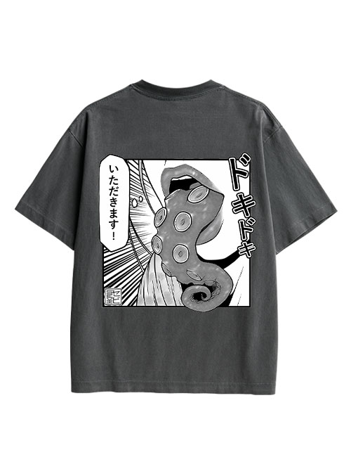 Tentacle Double Sided Print Washed TShirt