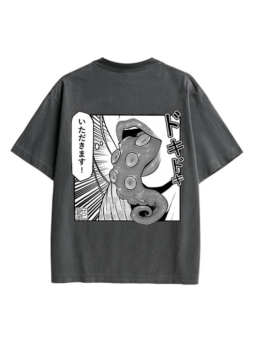 Tentacle Double Sided Print Washed TShirt