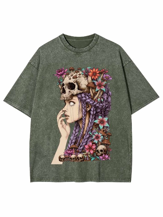 Skull Crown Goddess Washed Tshirt
