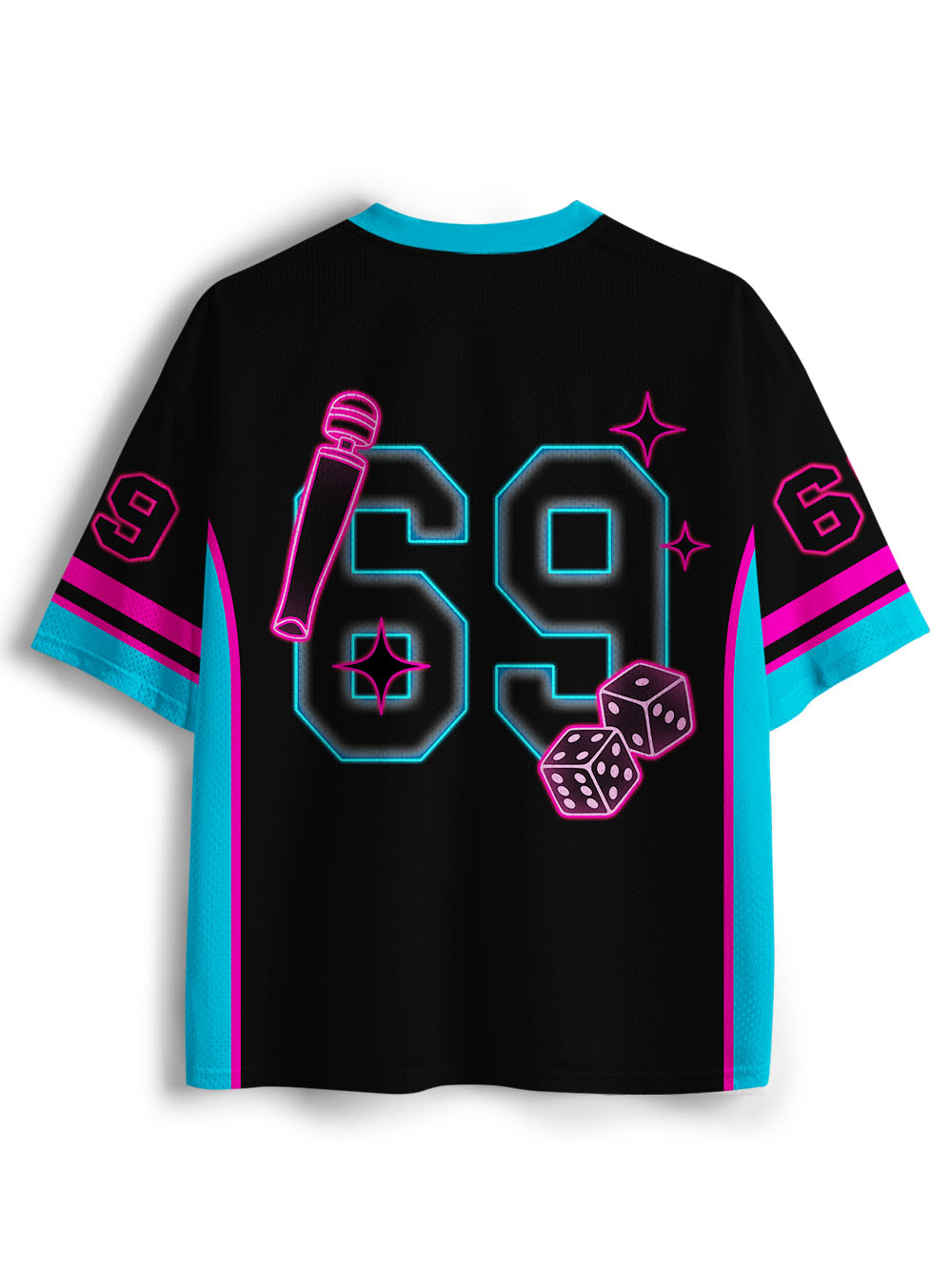 I DON’T CARE IF I DON’T GIVE YOU GOOD VIBES I’M NOT A VIBRATOR MESH JERSEY