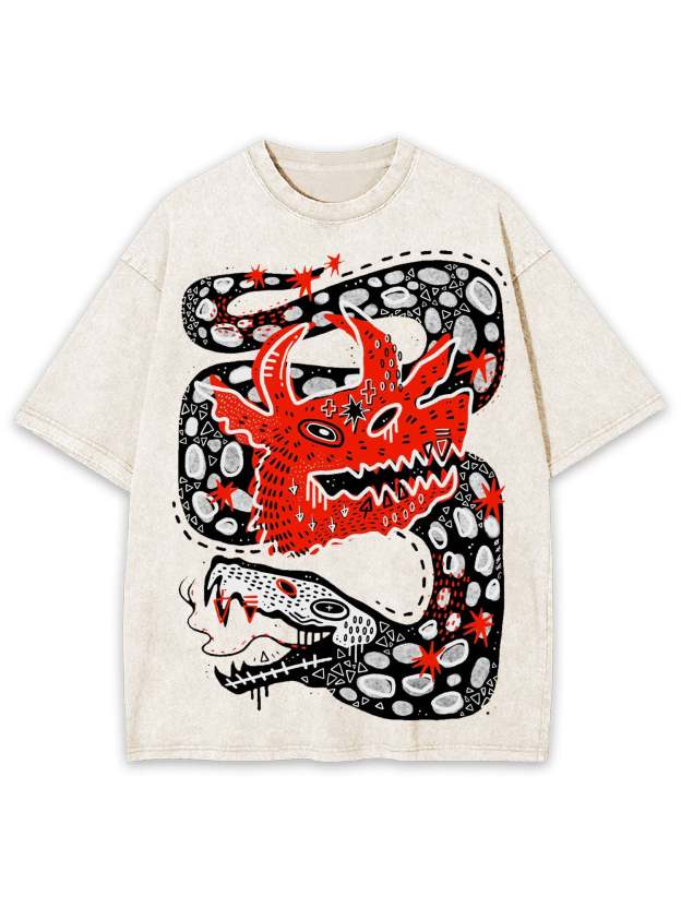 Dragon Washed Tshirt-ClassyOutlaw