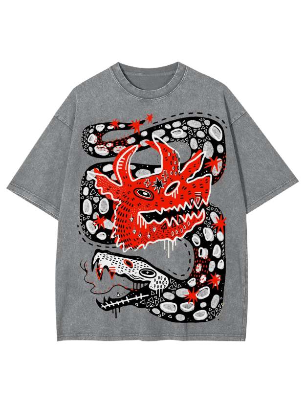 Dragon Washed Tshirt-ClassyOutlaw