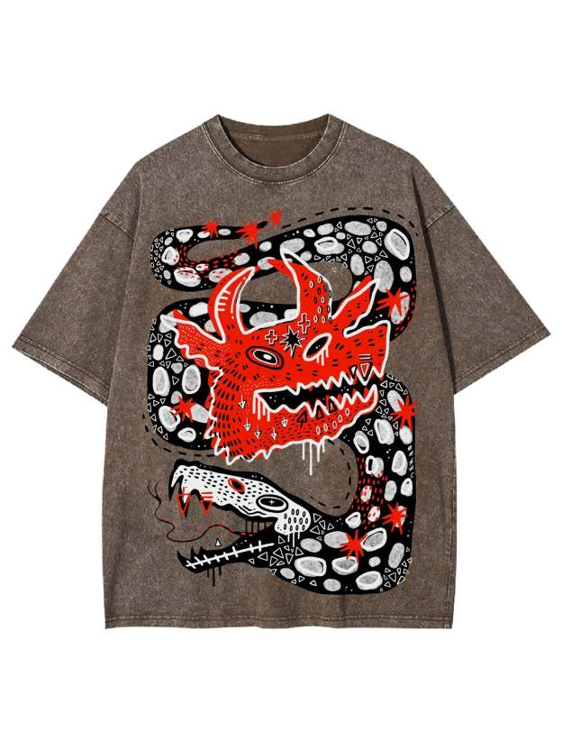 Dragon Washed Tshirt-ClassyOutlaw