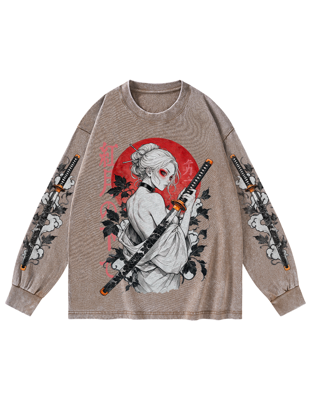 SAMURAI MAIDEN WASHED LONG-SLEEVE GRAPHIC TSHIRT