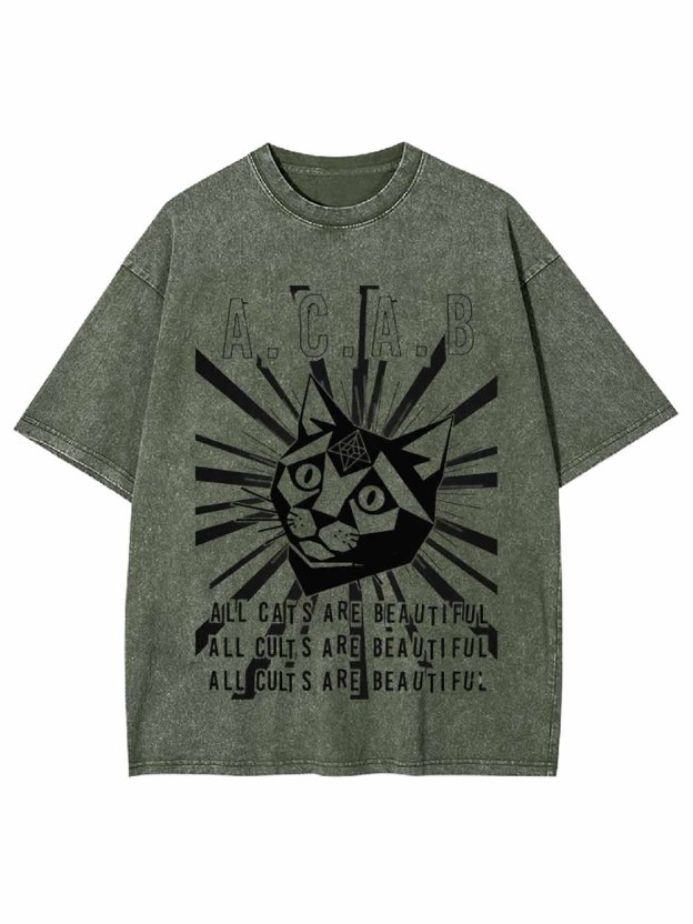 All Cats Are Beautiful Washed Tshirt
