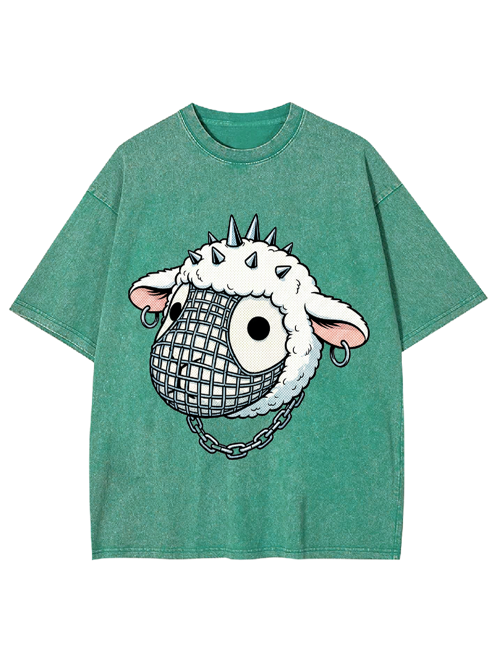 Punk Sheep Washed Tshirt-ClassyOutlaw Sale