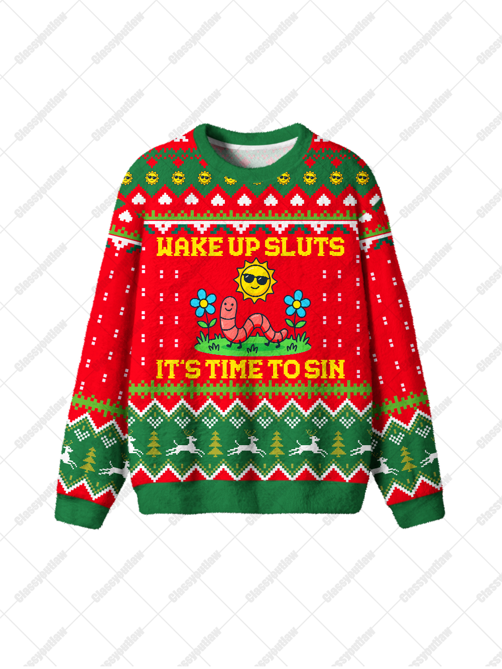WAKE UP SLUTS IT'S TIME TO SIN UGLY CHRISTMAS SWEATSHIRT