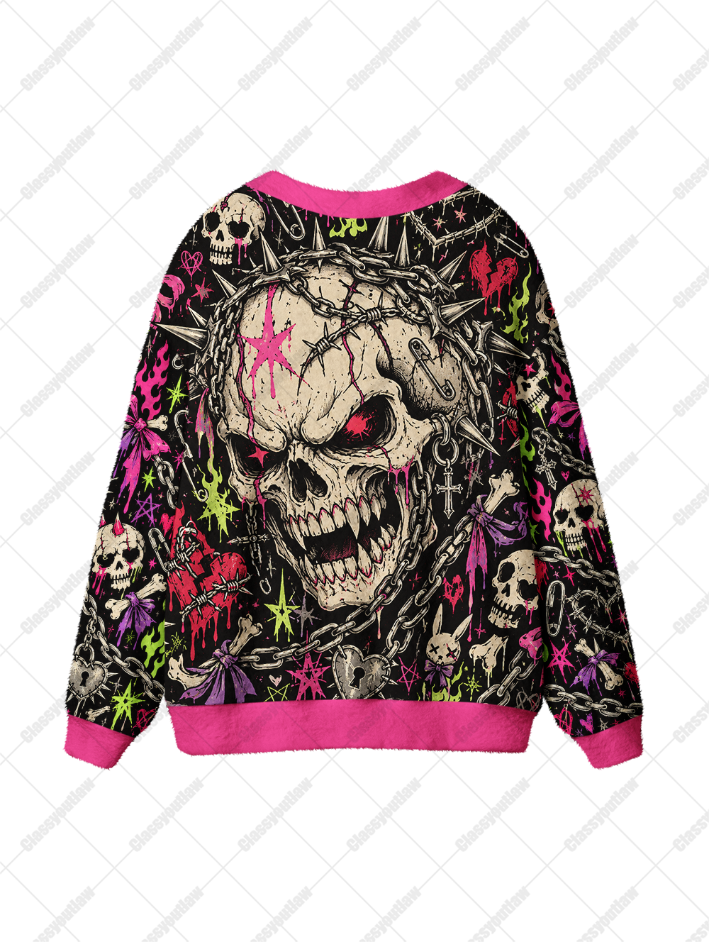 PUNK SKULL UGLY CARDIGAN SWEATERS