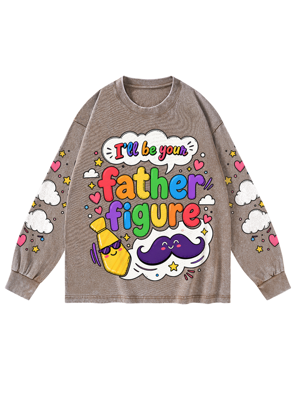 FATHER FIGURE WASHED LONG-SLEEVE GRAPHIC TSHIRT