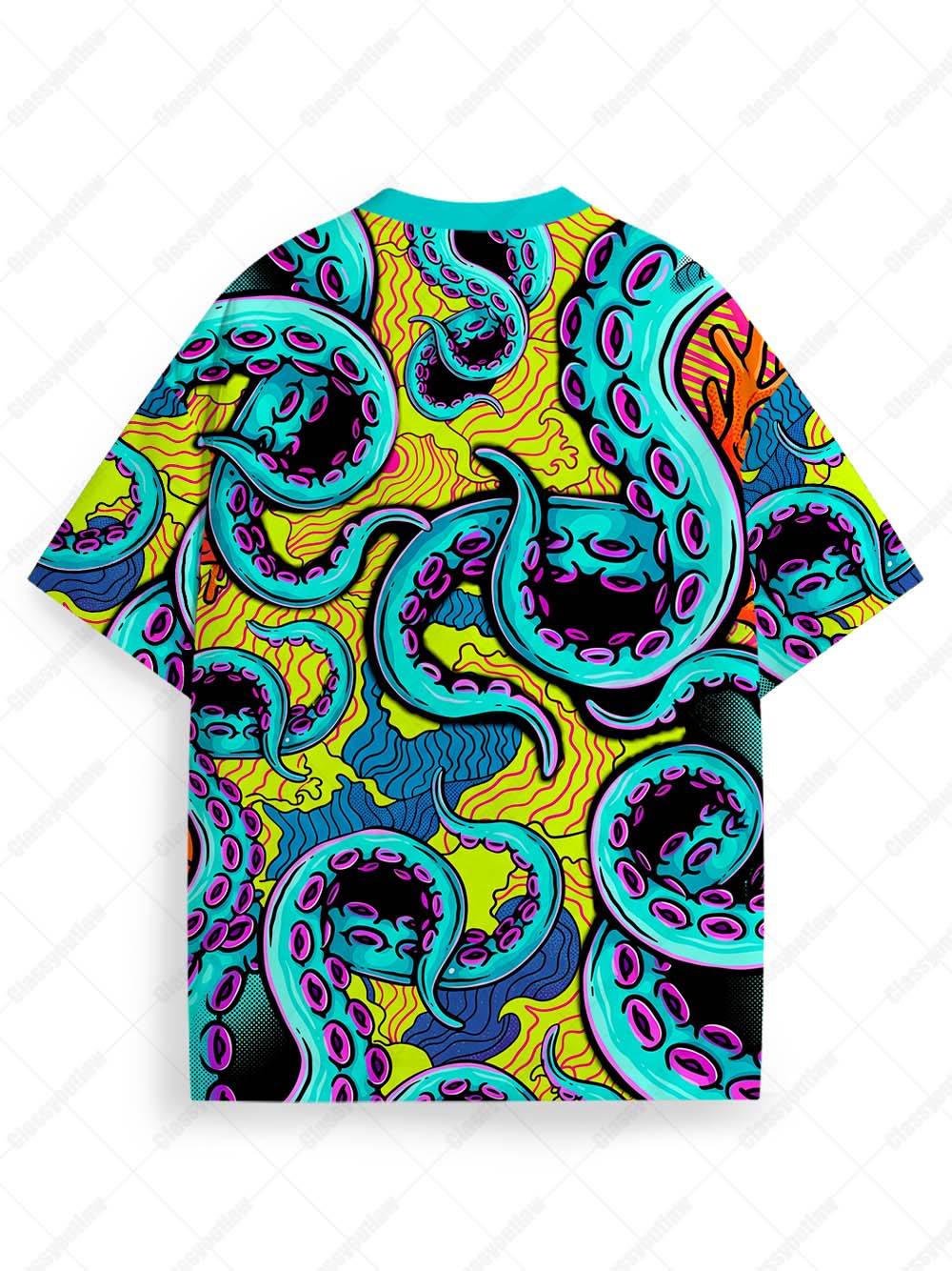 Trippy Tentacles Color Explosion Eco Oversized Graphic Tees
