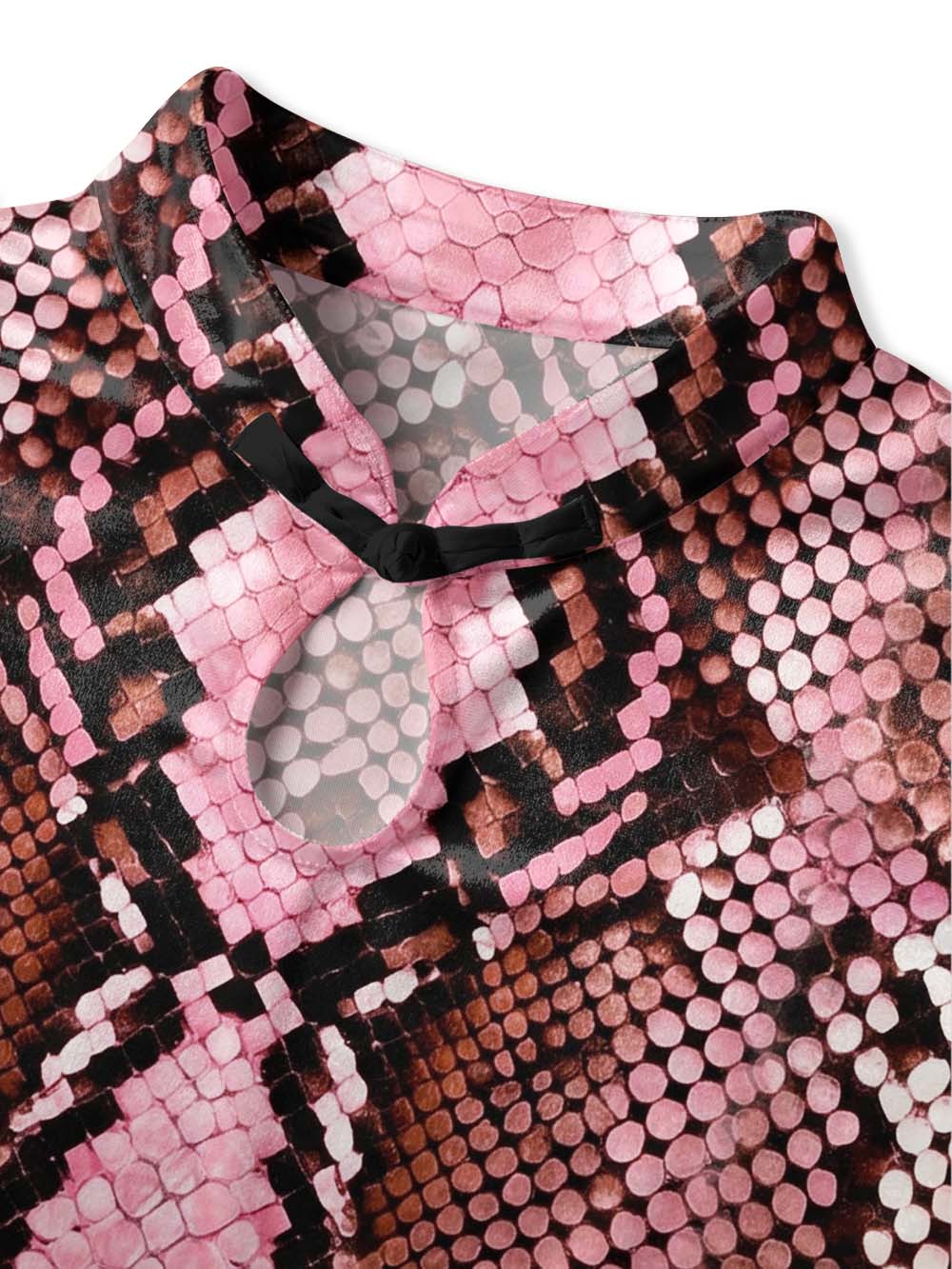 PINK SNAKE QIPAO MINI DRESS