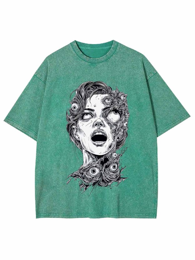 Grotesque Face Washed Tshirt