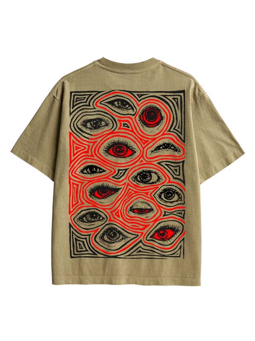 Eyes Of Perception Double Sided Print Washed TShirt