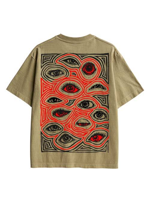 Eyes Of Perception Double Sided Print Washed TShirt