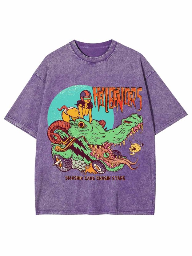 SMASHIN CARS CHASIN IS STARS WASHED TSHIRT