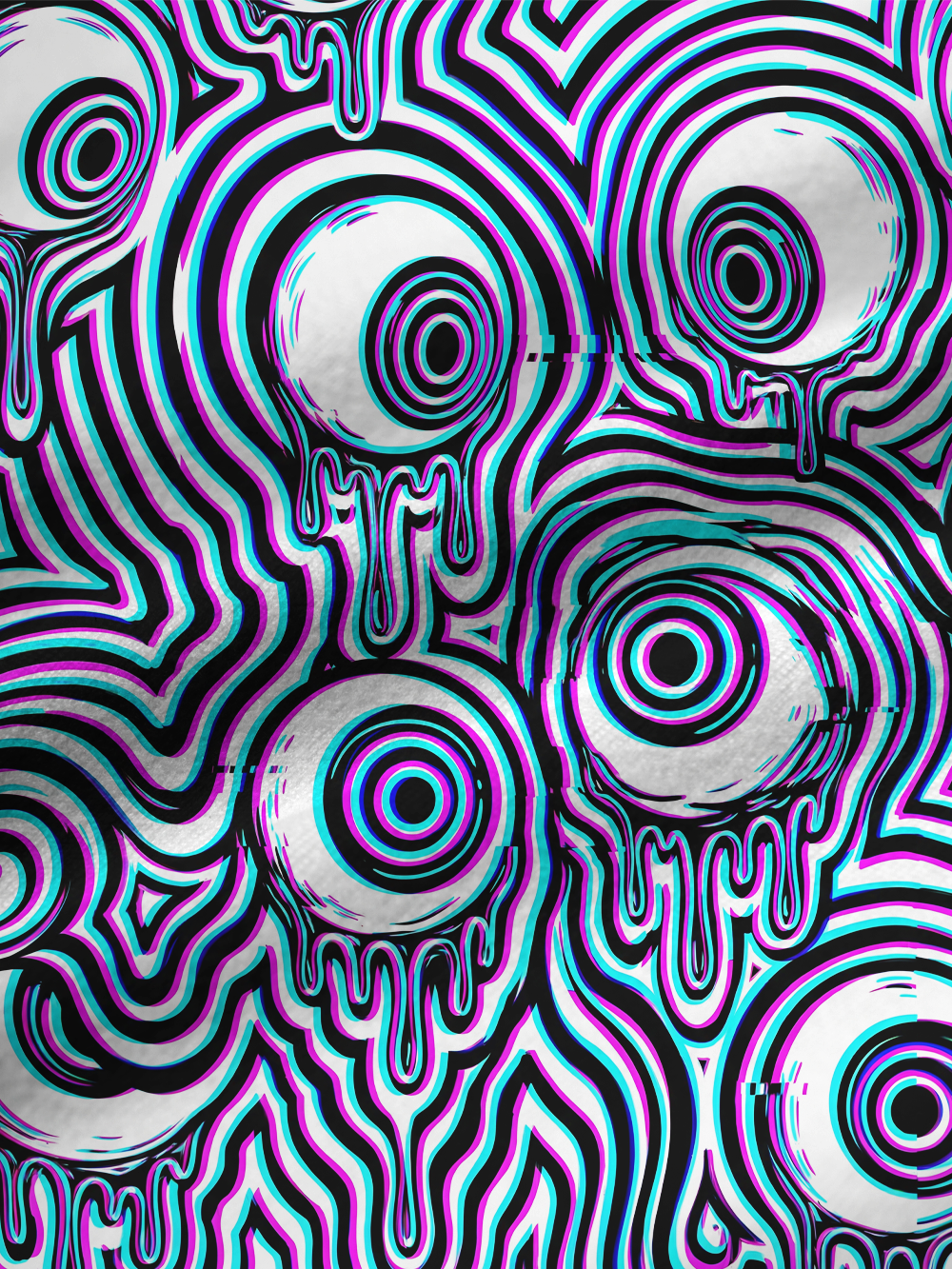 HYPNO WAVE FULL-PRINT SPAGHETTI-STRAP TOP