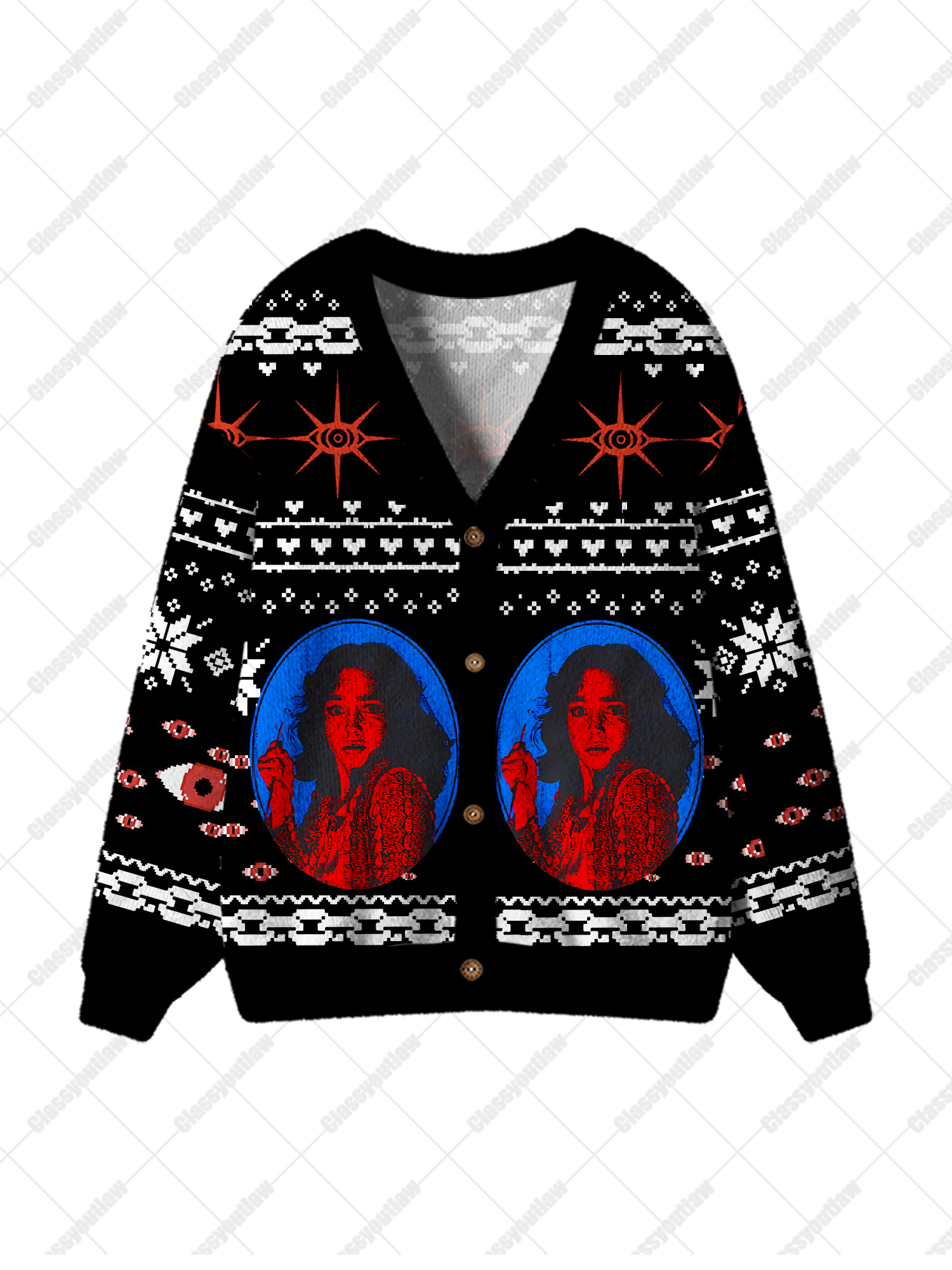 Eye of Suspiria Ugly Cardigan Sweaters