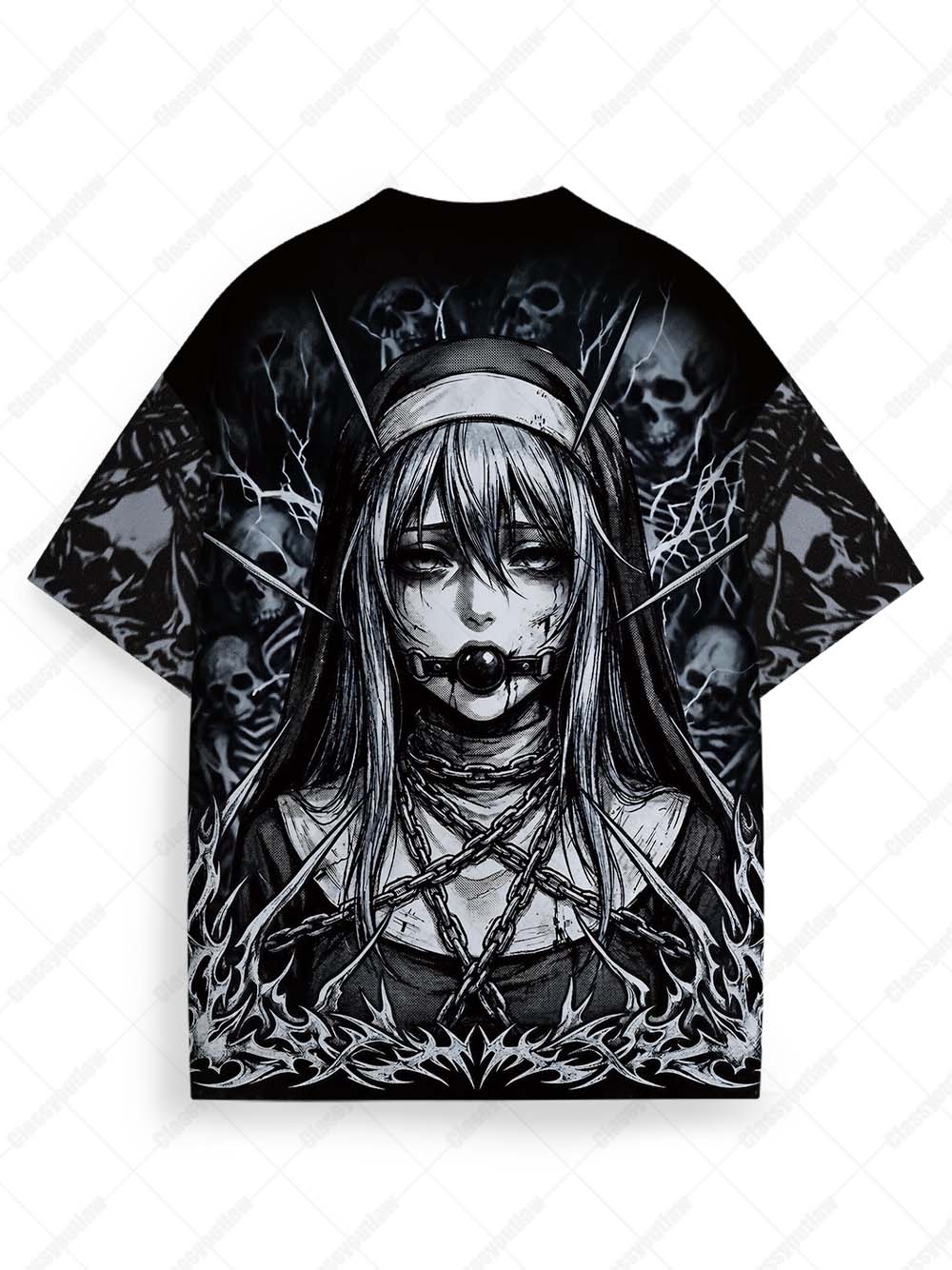 GOTHIC NUN ECO OVERSIZED GRAPHIC TEES