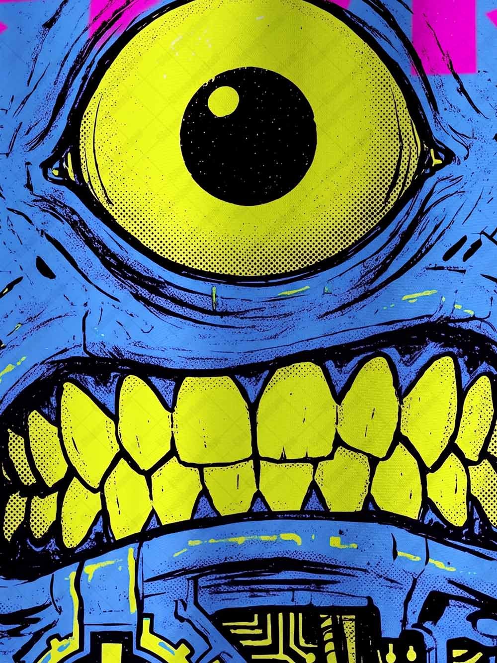 Cyber Cyclops Eco Oversized Graphic Tees