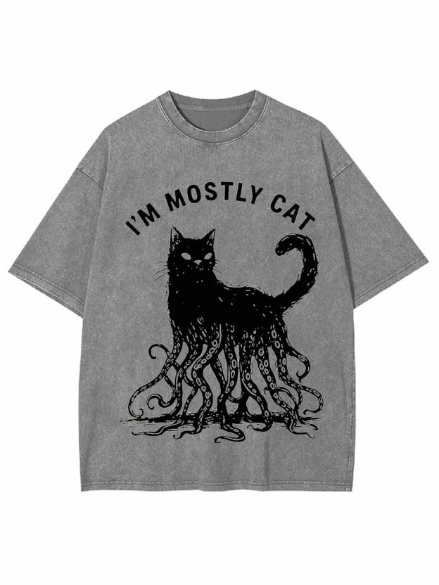 I Am Mostly Cat Washed Tshirt