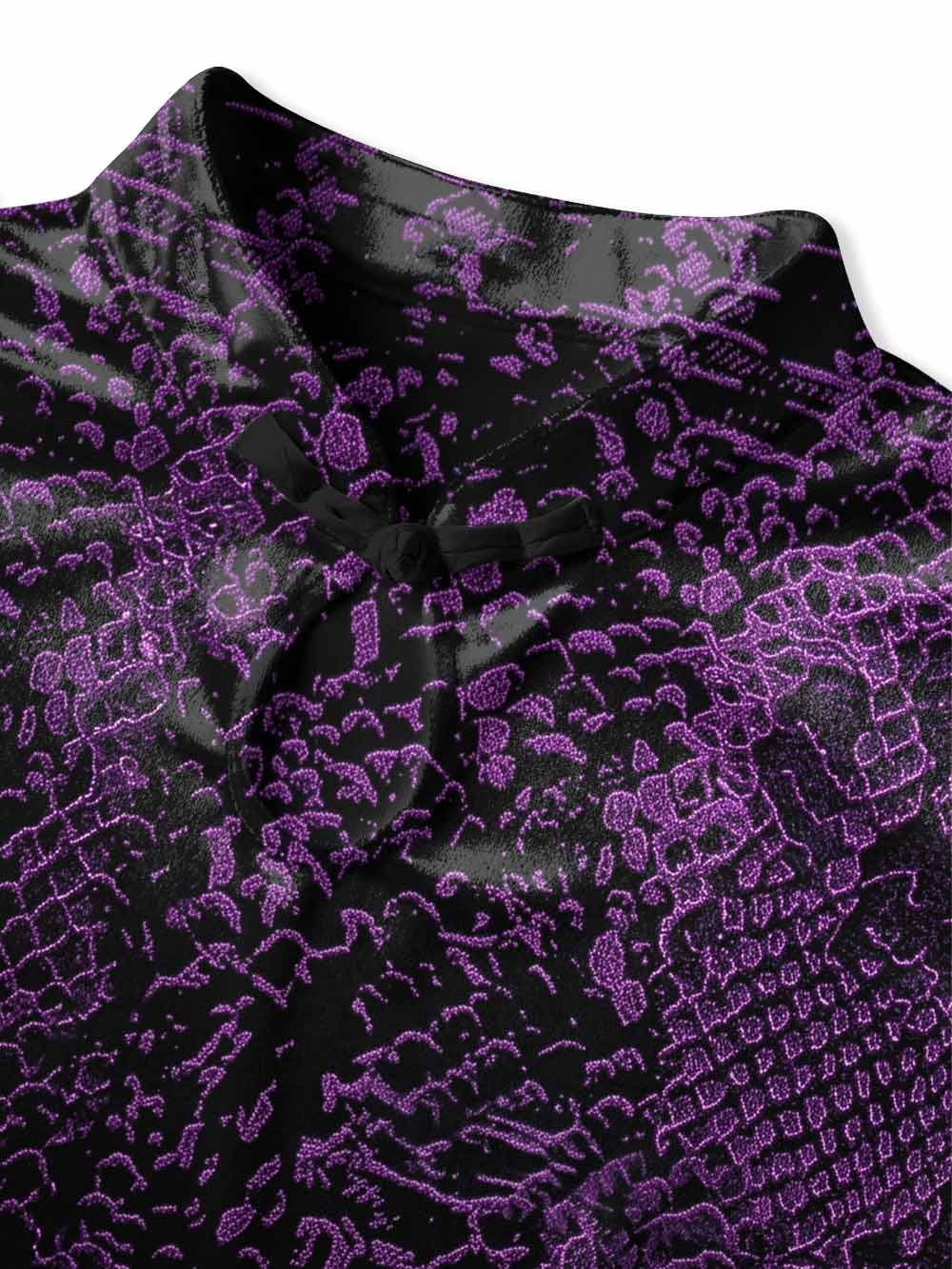 PURPLE SNAKE SCALE QIPAO MINI DRESS