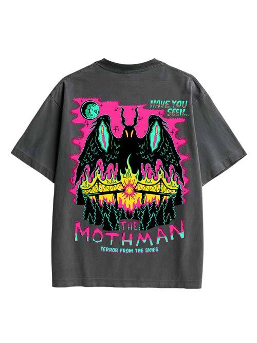 Mothman Double Sided Print Washed TShirt