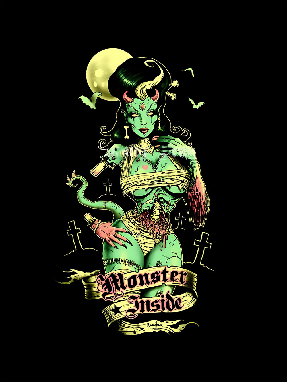 Monster Inside Washed Tshirt