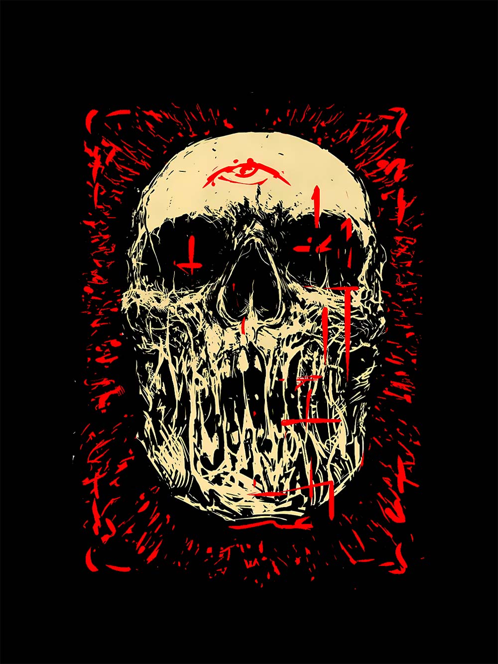 Third Eye Skull Washed Tshirt