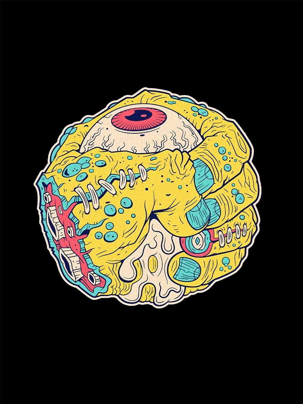 Monstrous Eye Sphere Washed Tshirt