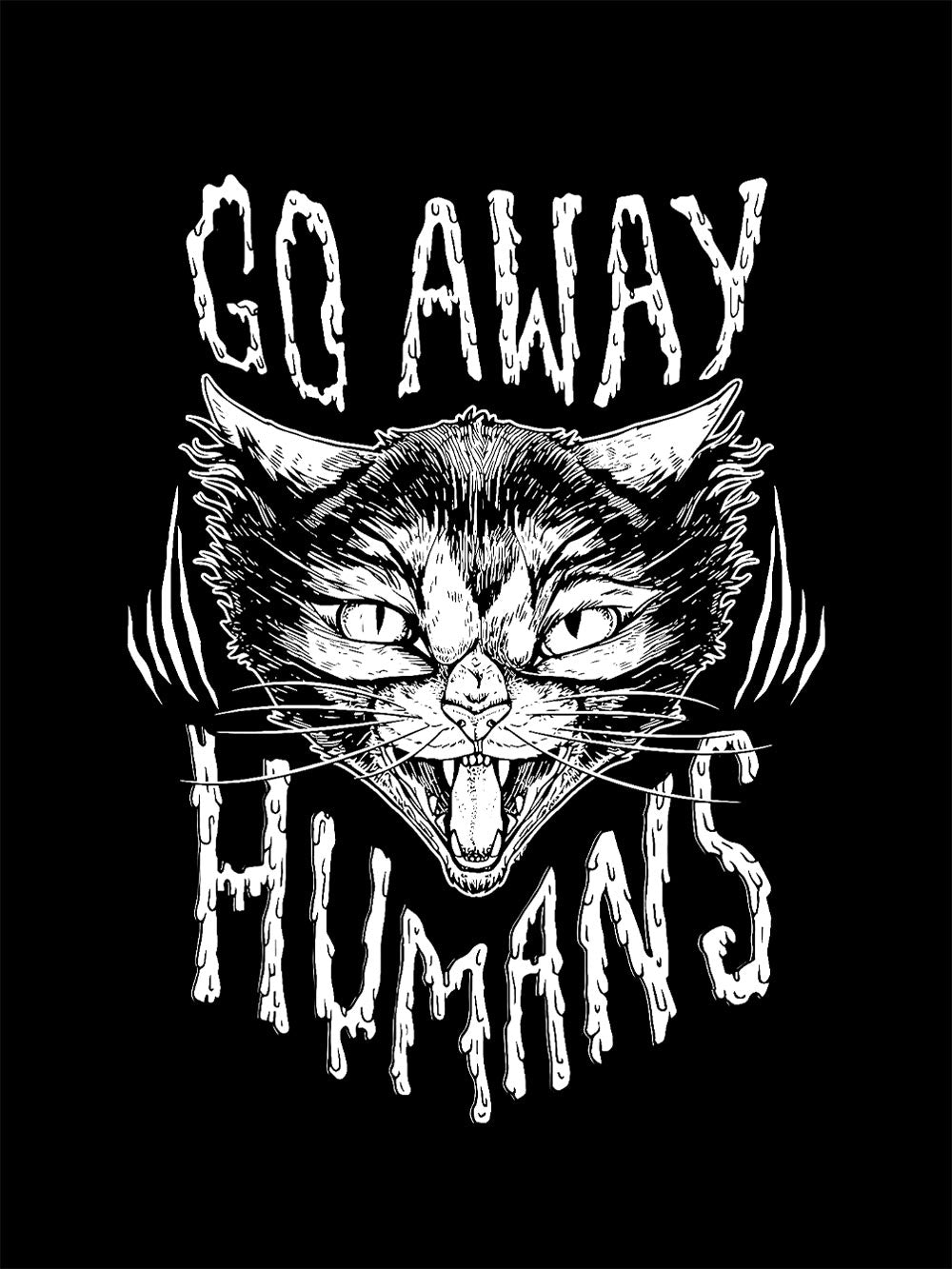 Go Away Humans Washed Tshirt