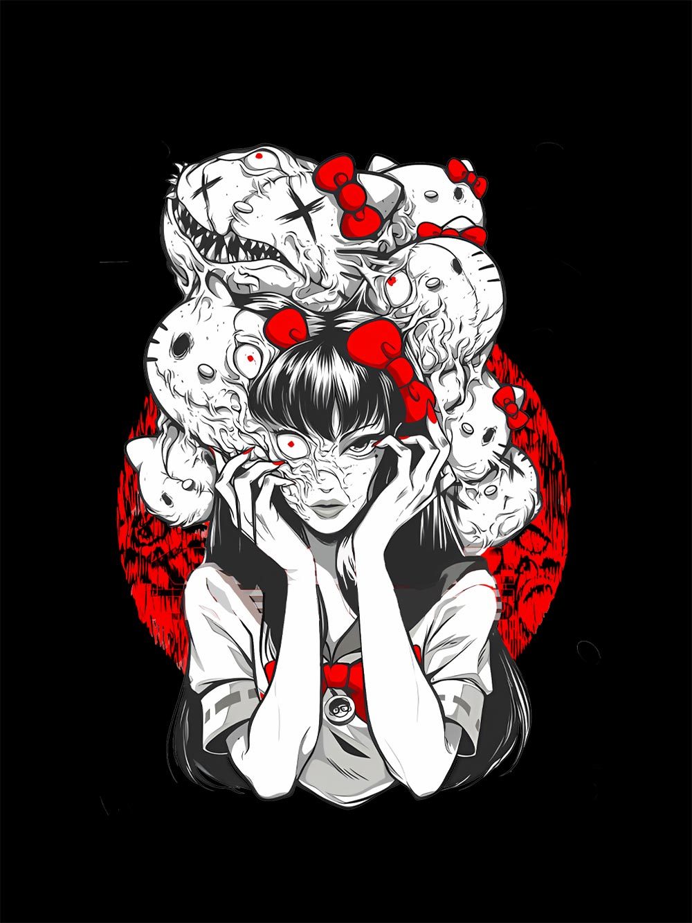 Tomie And Hello Kitty Washed Tshirt