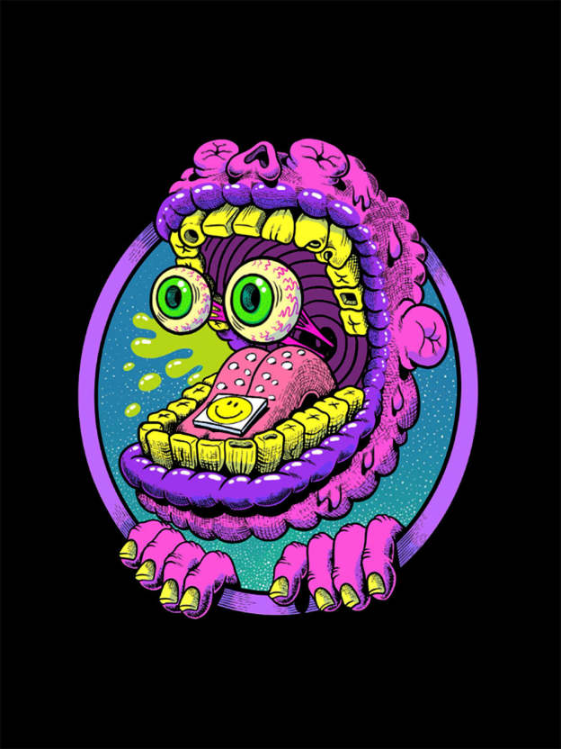 Monster Mouth Madness Washed Tshirt