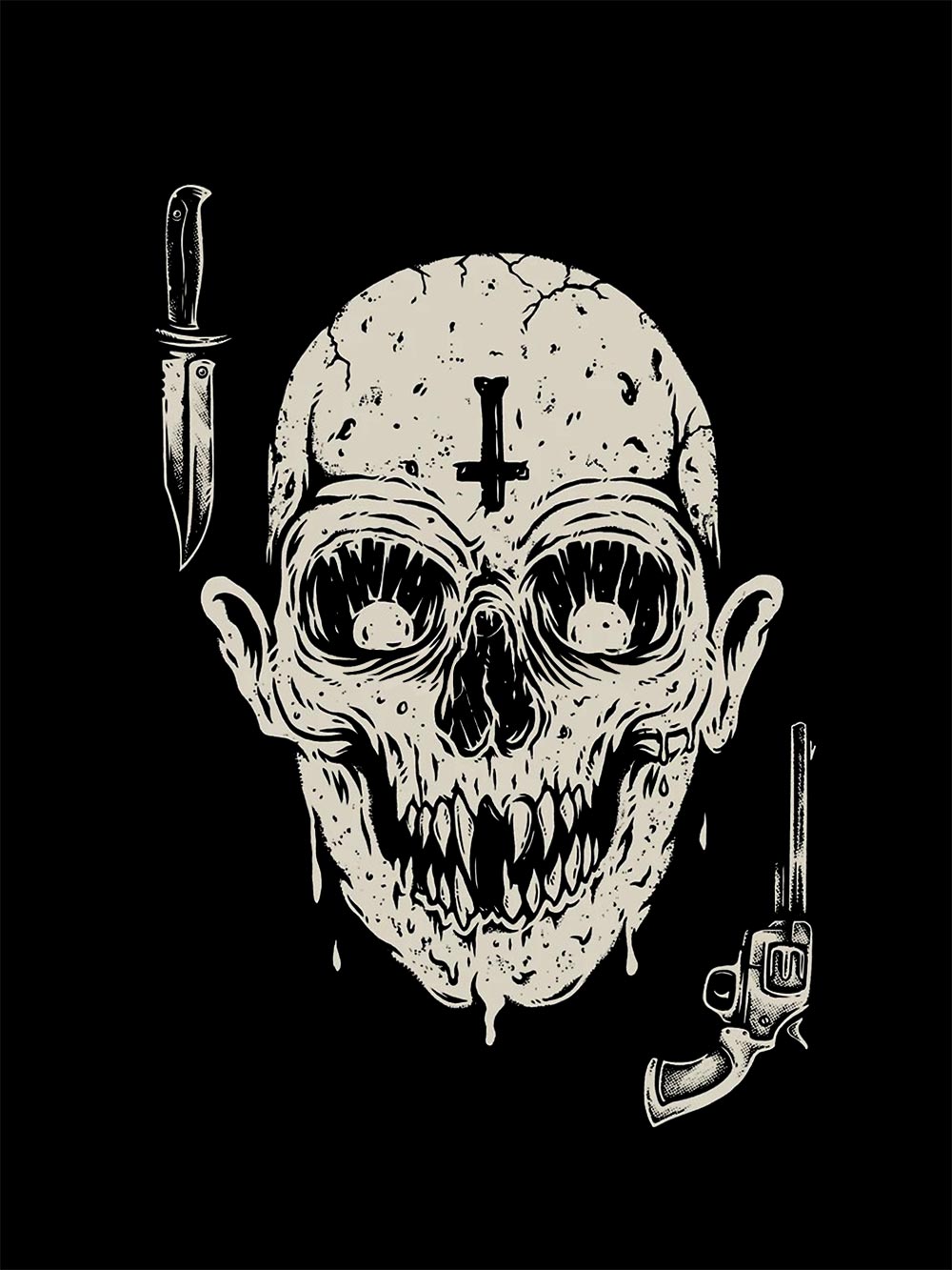 Sinister Skull Washed Tshirt