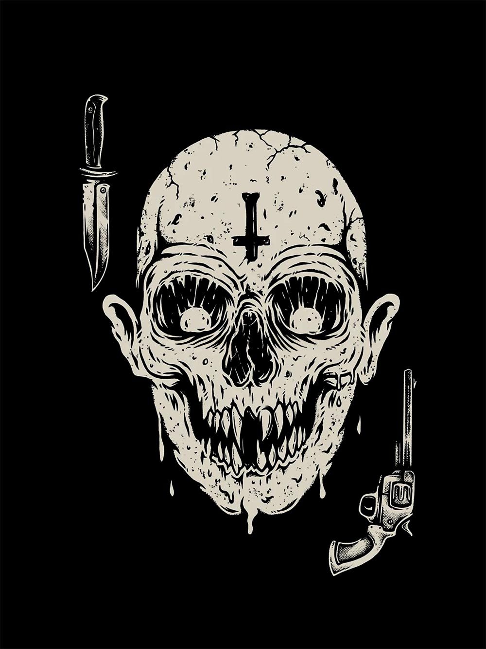 Sinister Skull Washed Tshirt