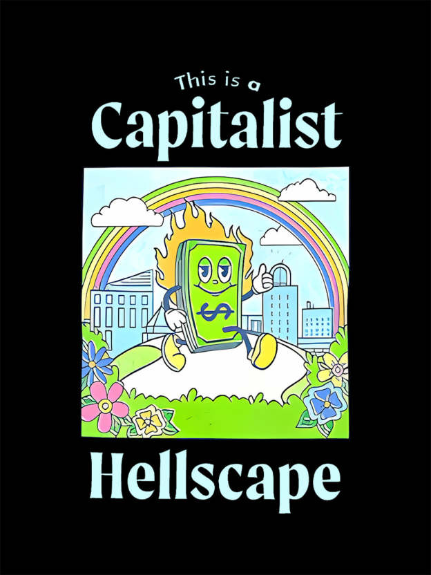 This Is A Capitalist Hellscape Washed Tshirt
