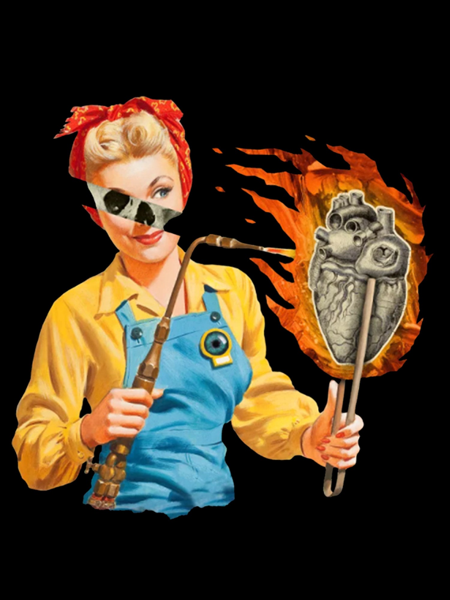 Burning Heart Washed Tshirt