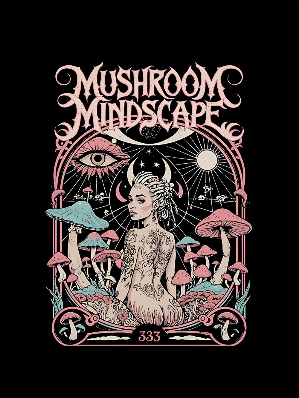 Mushroom Mindscape Washed Tshirt