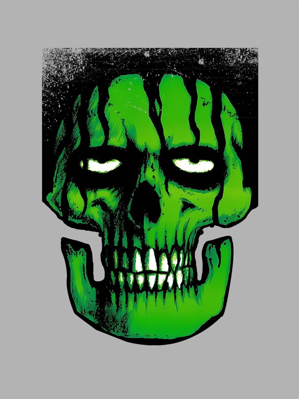 Glowing Green Skull Washed Tshirt