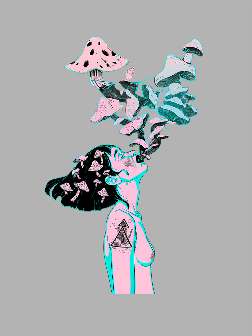 Mushroom Dreamscape Washed Tshirt