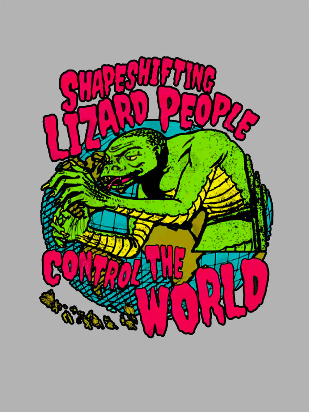 Reptilian Masters Of The World Washed Tshirt