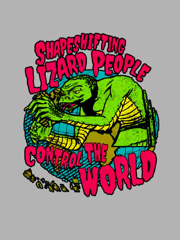 Reptilian Masters Of The World Washed Tshirt